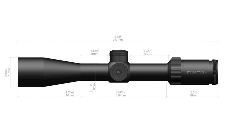 ZeroTech Optics Thrive Rifle Scope, 3-12x44mm, 30mm Tube, Second Focal Plane, Mildot Reticle, Black, TH31244MD