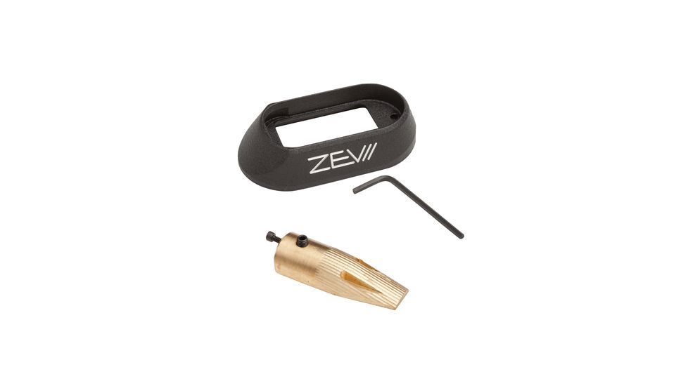 Zev Technologies Speed Feed Heavy Aluminum Magwell For Small Frame 1st, 2nd, 3rd Gen Glocks Black Crinkle Powder Coat 5.5 Ounces