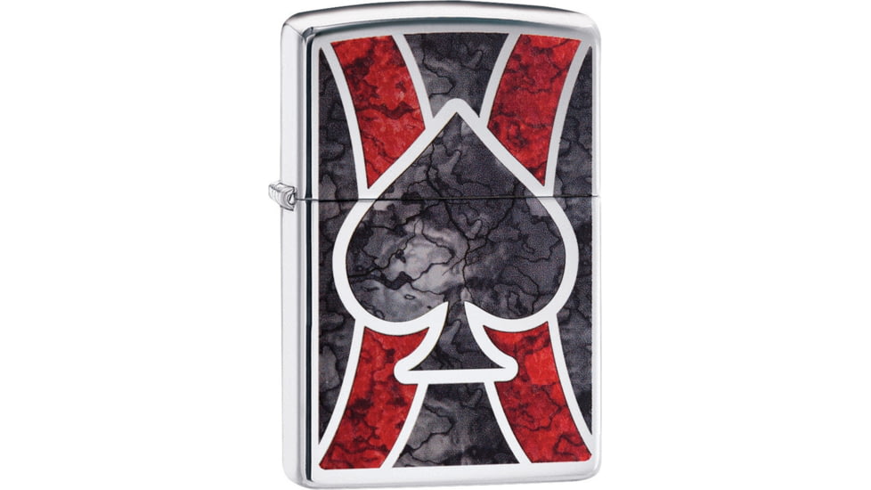 Zippo Ace Spade Lighter, High Polish Chrome, 1.44in x 2.25in, 28952