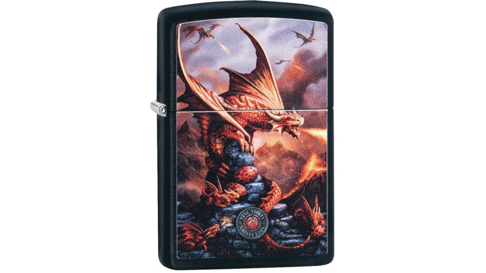 Zippo Anne Stokes Dragon Lighter, Black Matte, 1.44 x 2.25, 49097
