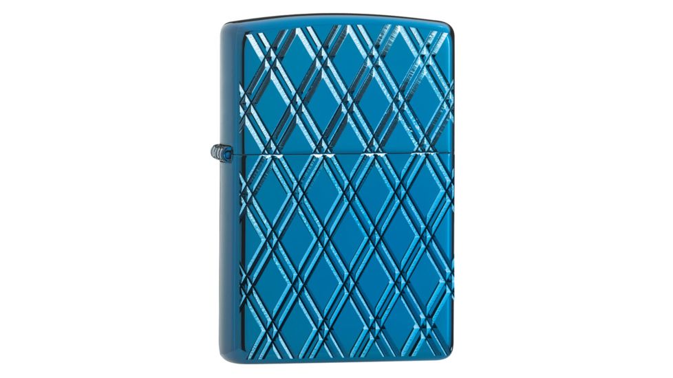 Zippo Armor High Polish Diamonds Lighter w/ Click, Blue, One Size, 29964