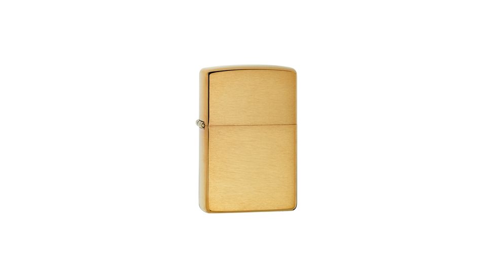 Zippo Classic Style Brushed Brass  Lighter w/out Solid Brass Engraving 204B