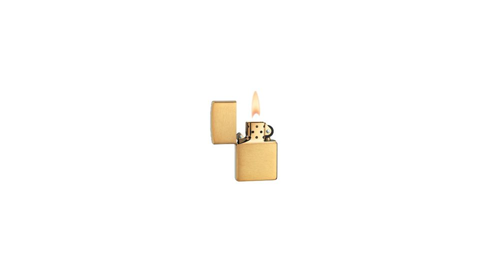 Zippo Classic Style Brushed Brass  Lighter w/out Solid Brass Engraving 204B