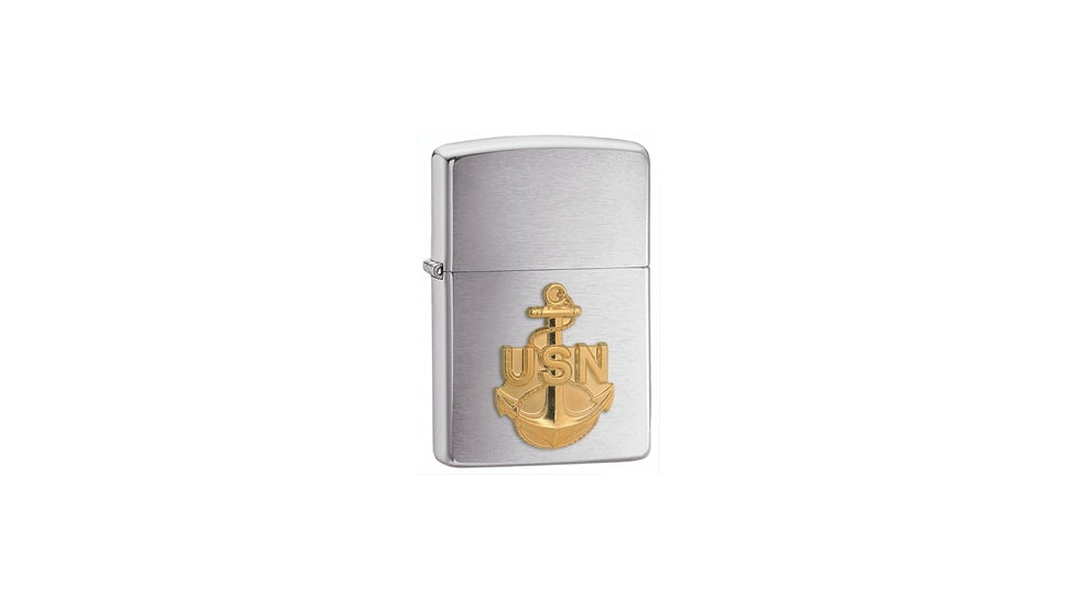 Zippo Navy Anchor Classic Style Lighter, Brushed Chrome 280ANC