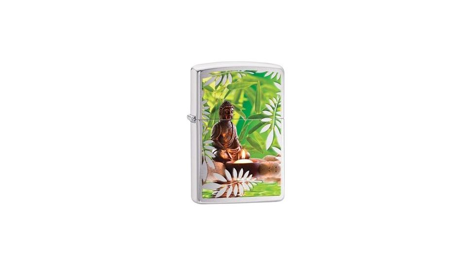 Zippo Buddha Lighter, Brushed Chrome 29058