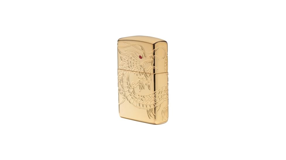 Zippo Chinese Dragon Lighter, High Polish Gold Plate 29265