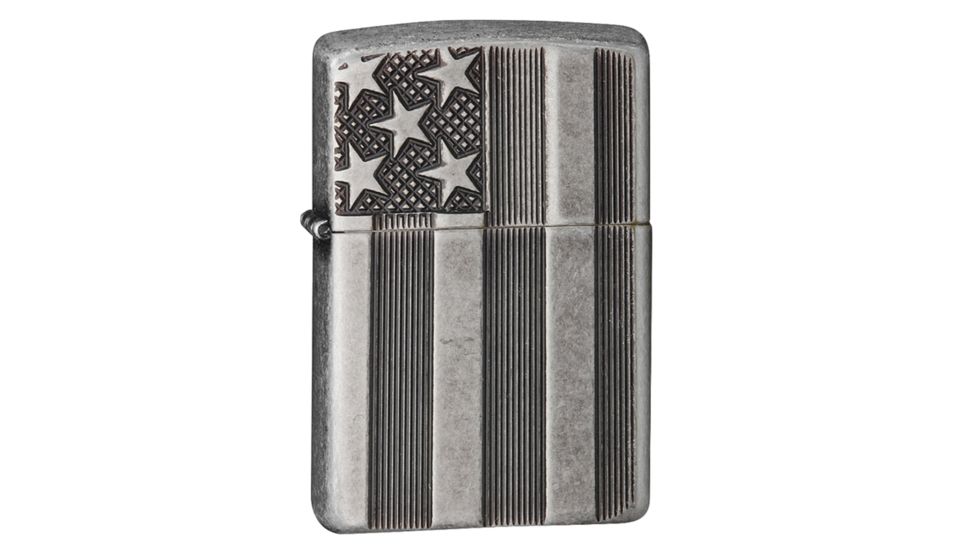 Zippo Classic Lighter with US Flag Deep Carve Design 4010765