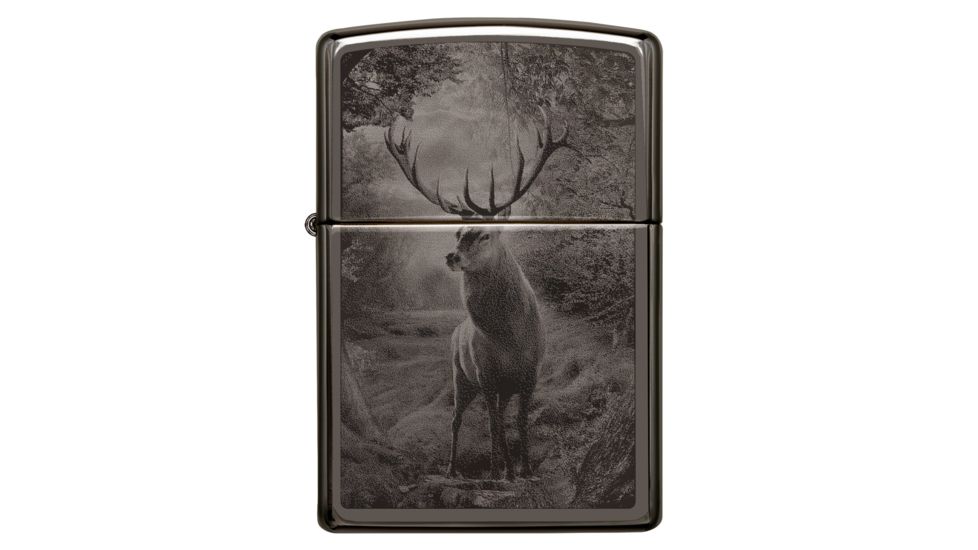Zippo Deer Design Lighter w/ Click, Black, One Size, 49059