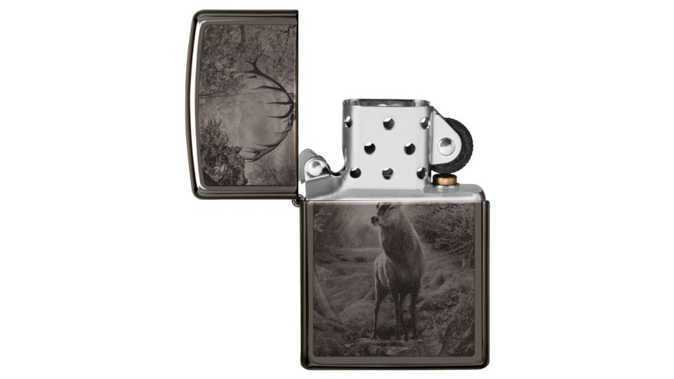 Zippo Deer Design Lighter w/ Click, Black, One Size, 49059