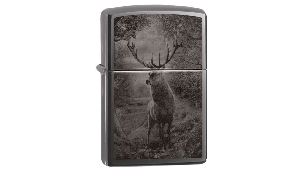 Zippo Deer Design Lighter w/ Click, Black, One Size, 49059
