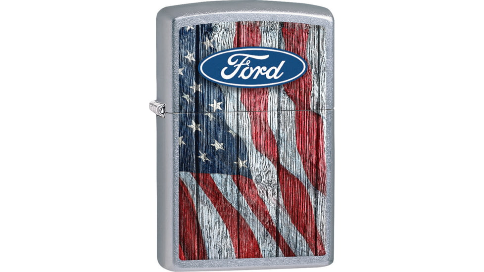 Zippo Ford Oval and Flag Lighter, 1.44 x 2.25, 207-077522
