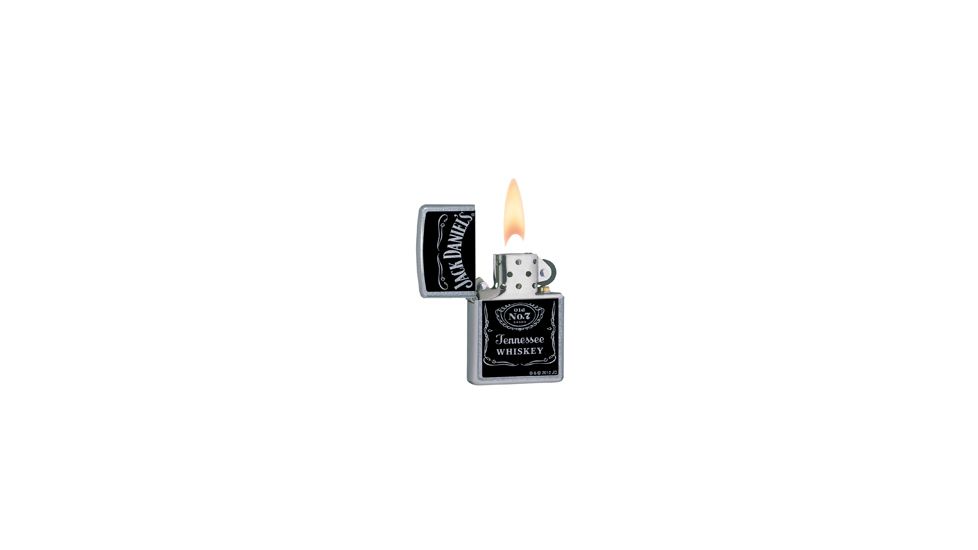 Zippo Jack Daniels Label Classic Style Lighter, Street Chrome 24779