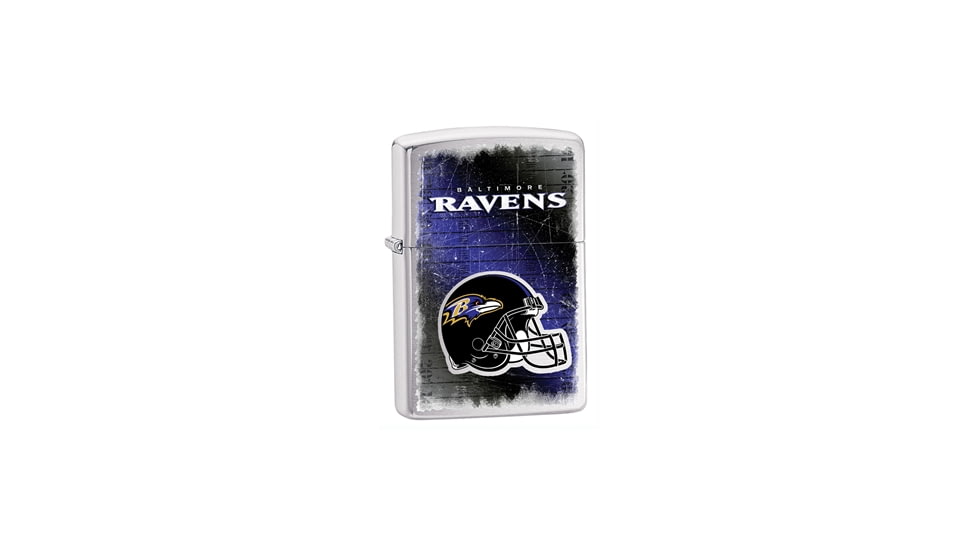 Zippo NFL Classic Style Lighter - Baltimore Ravens, Brushed Chrome 28219
