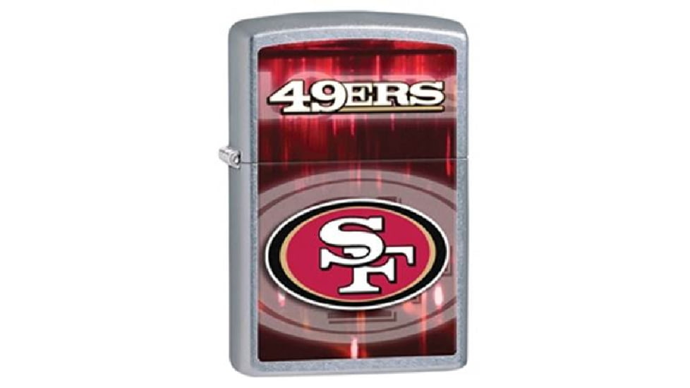 Zippo NFL Classic Style Lighter - San Francisco 49ers, Brushed Chrome 28222