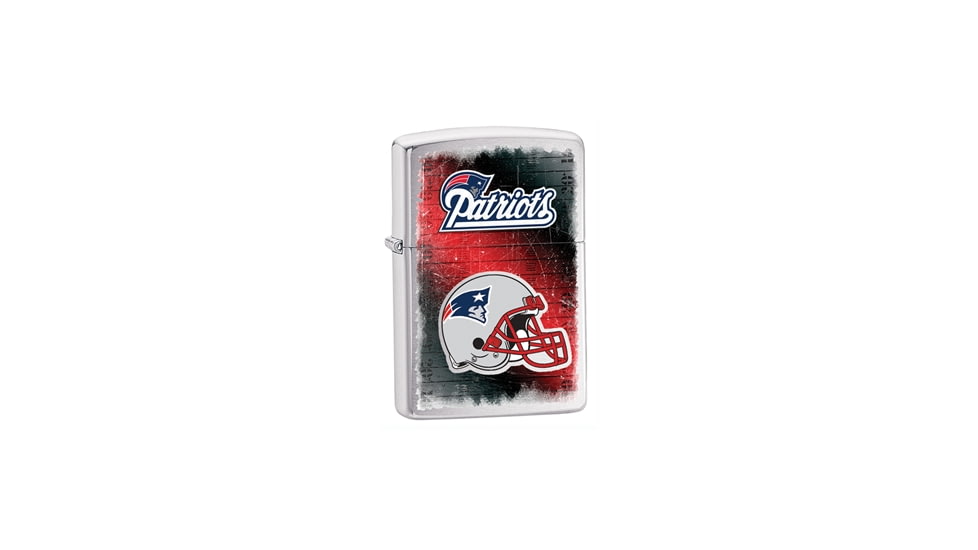 Zippo NFL Classic Style Lighter - New England Patriots, Brushed Chrome 28216
