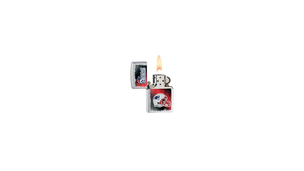 Zippo NFL Classic Style Lighter - New England Patriots, Brushed Chrome 28216