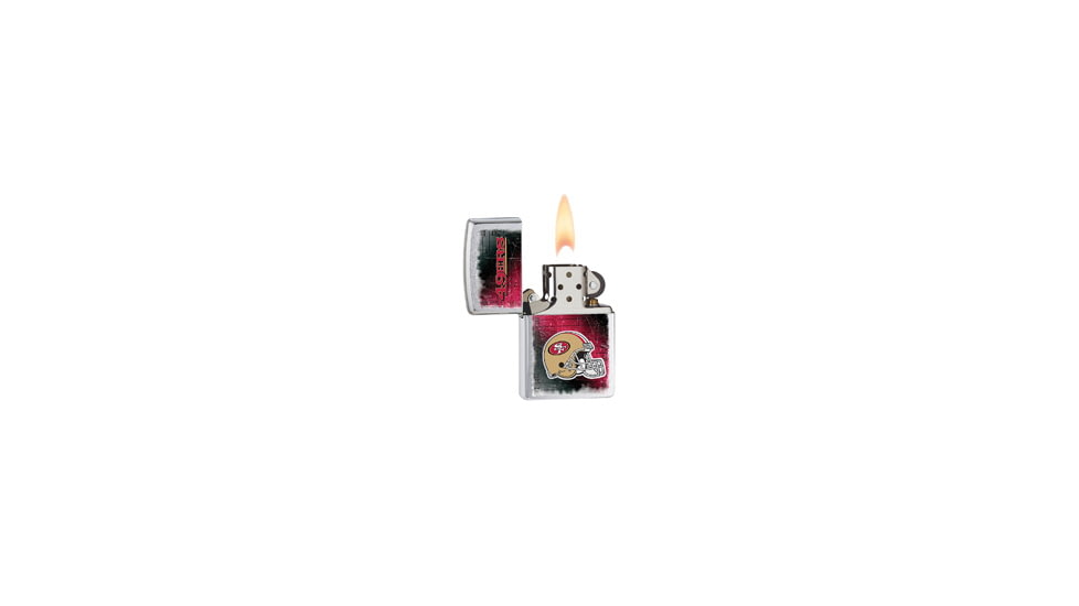 Zippo NFL Classic Style Lighter - San Francisco 49ers, Brushed Chrome 28222