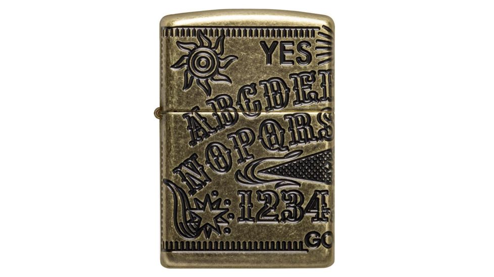 Zippo Ouijia Board Pocket Lighter, Antique Brass Armor, 49001
