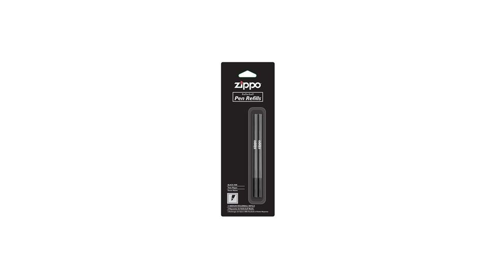 Zippo Black Rollerball Refill, Black, 2 Pack 41127