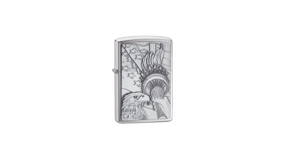 Zippo Something Patriotic Classic Lighter, Brushed Chrome 20895
