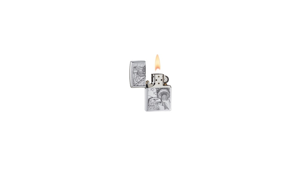 Zippo Something Patriotic Classic Lighter, Brushed Chrome 20895