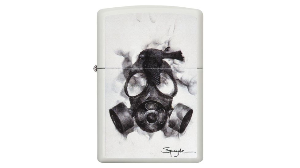 Zippo Spazuk Gas Mask Design Matte Pocket Ligher, White, 29646