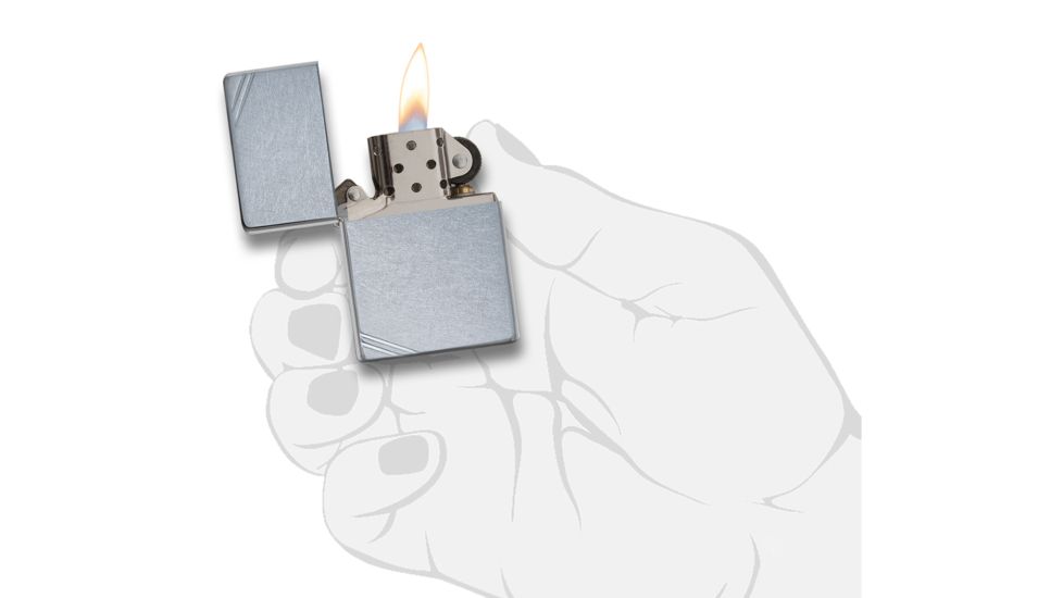 Zippo Vintage Street Chrome, Silver w/Slashes, ZI267