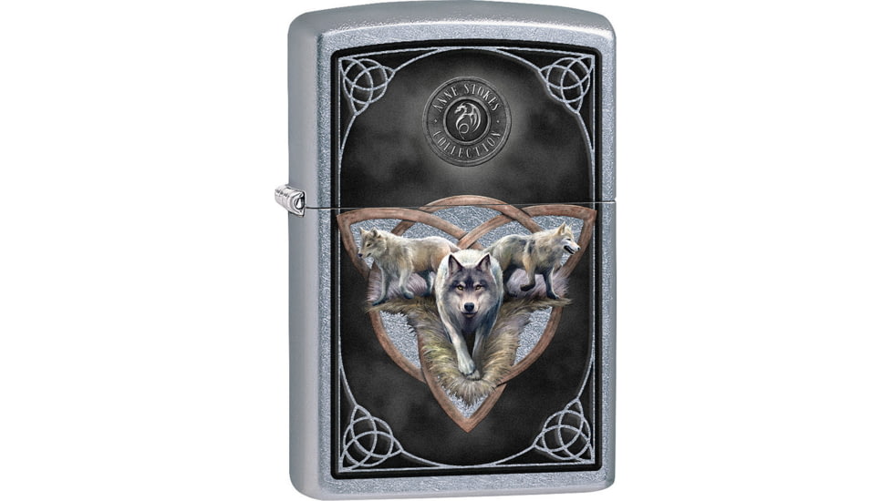 Zippo Wolf Lighter, Street Chrome, 1.44 x 2.25, 207-077511