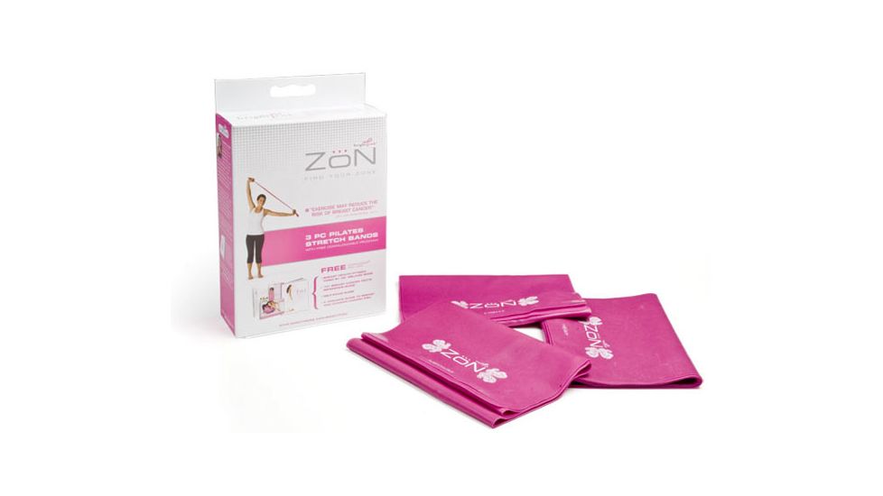 Zon Pilates Stretch Bands 3 Piece, Pink 049637