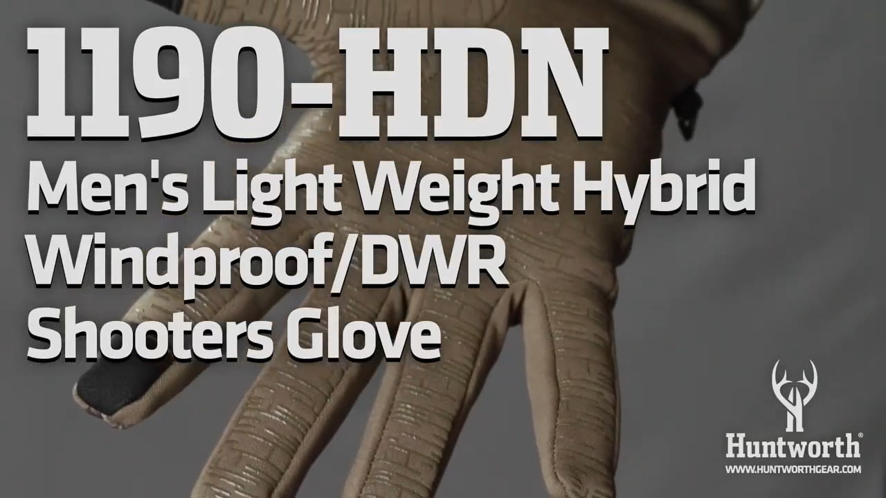 opplanet huntworth 1190 hdn mens light weight hybrid windproof dwr shooters glove video