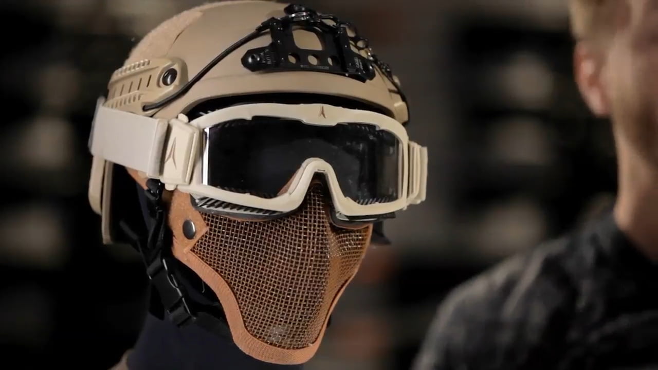 opplanet matrix iron face carbon steel striker metal mesh lower half mask video