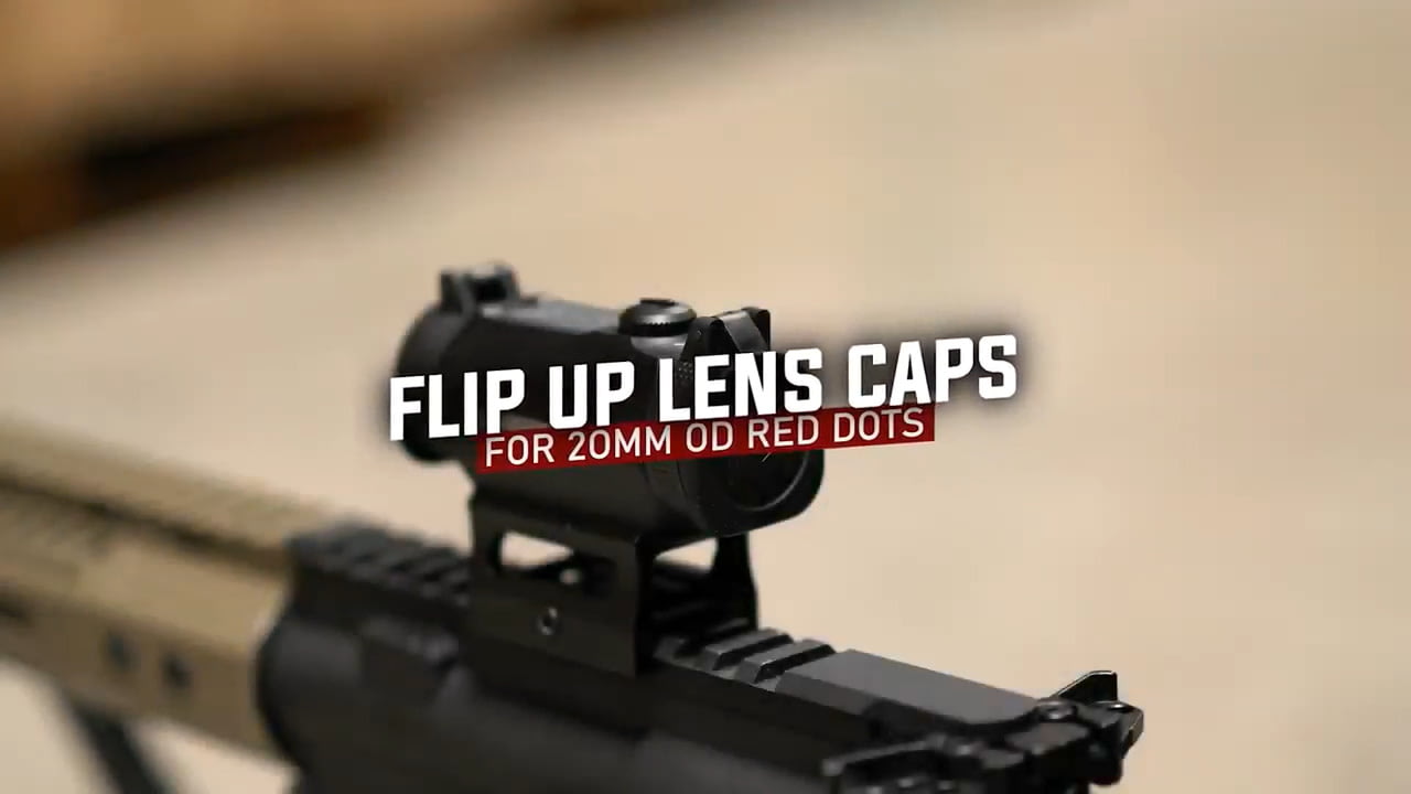 opplanet monstrum flip up lens cap set for 1x20mm red dots video