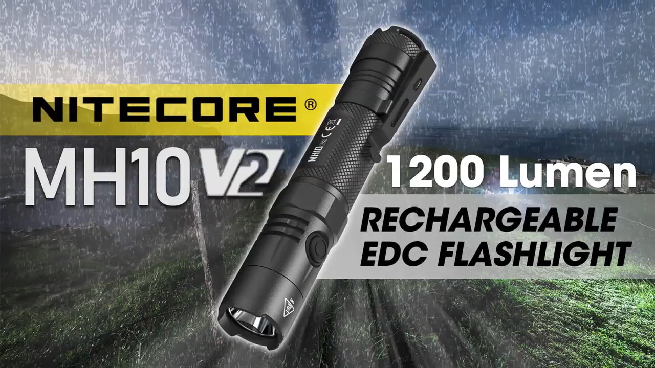 opplanet nitecore mh10 v2 1200 lumen usb c rechargeable flashlight video