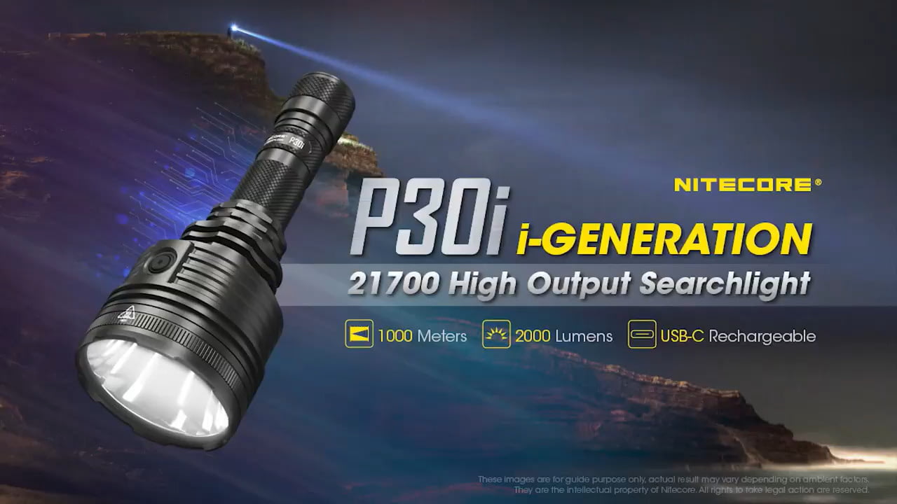opplanet nitecore p30i 2000 lumen 1093 yard long throw flashlight video