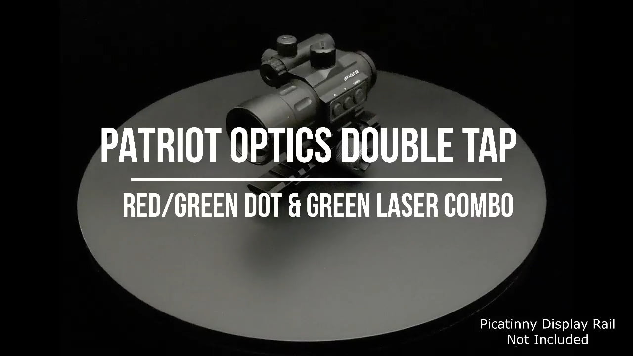 opplanet patriot optics double tap red dot green laser combo video