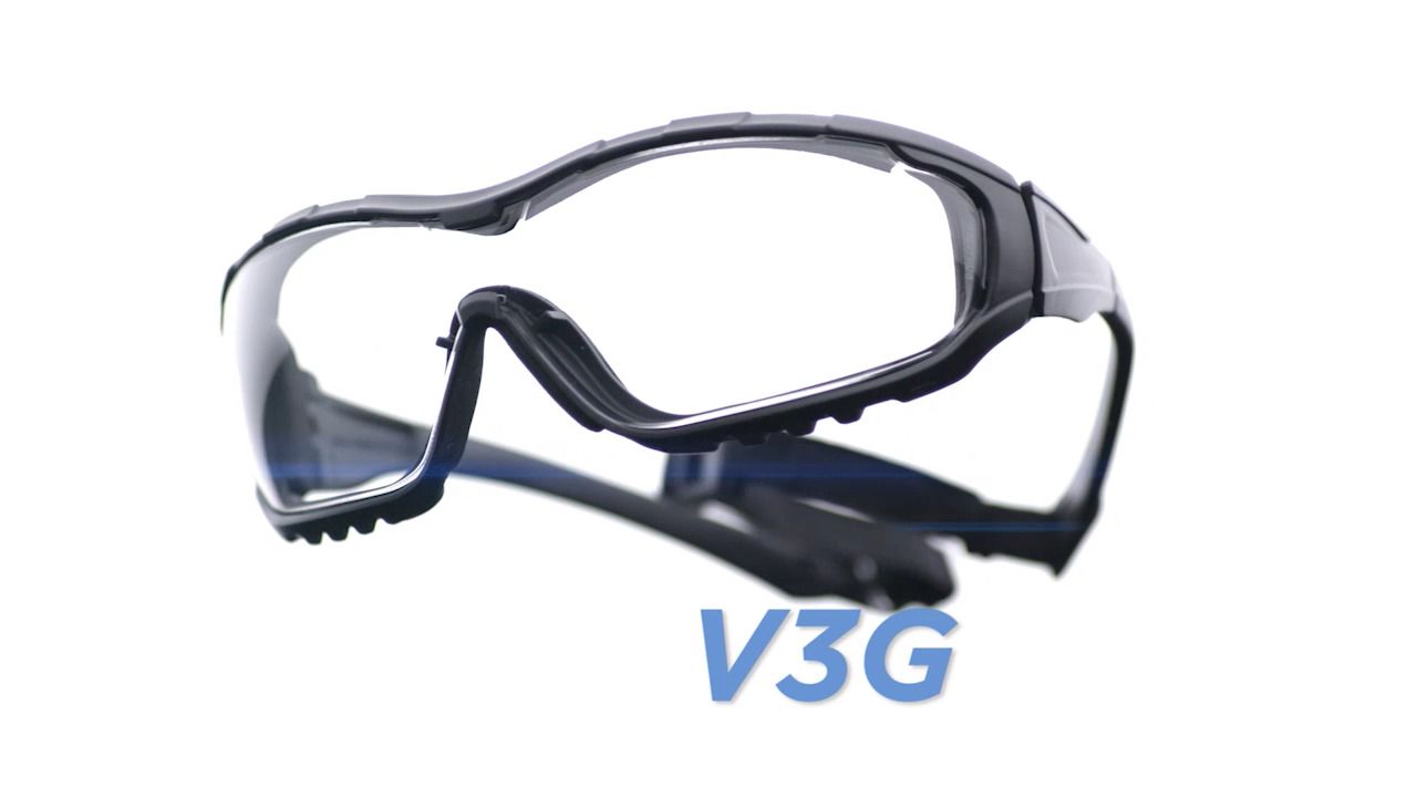 opplanet pyramex v3g safety glasses goggles with interchangeable temples and strap video