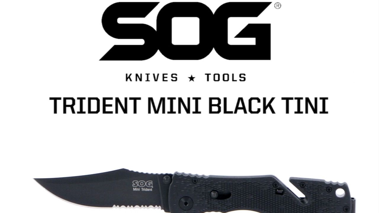 opplanet sog trident mini black tini folding knife video