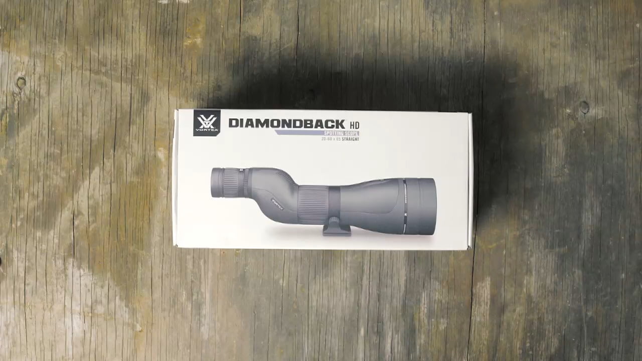 opplanet vortex diamondback hd 20 60x85mm straight spotting scope unboxing video